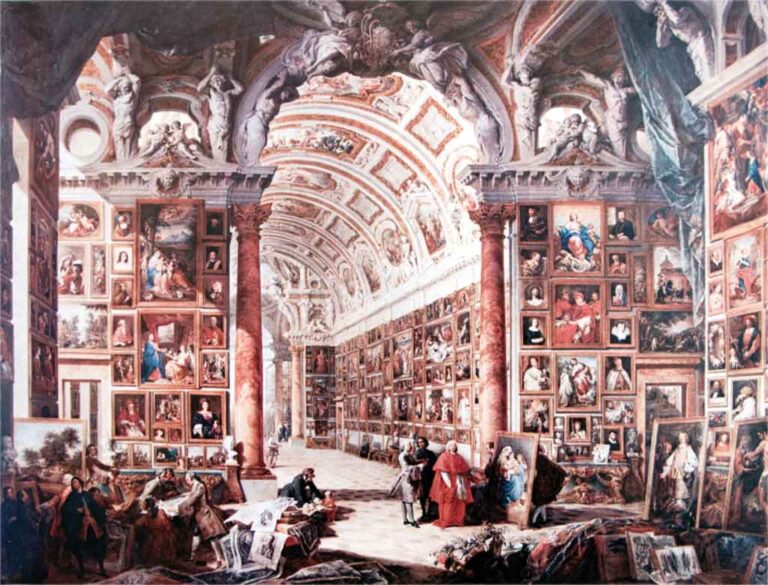 Galleria del Cardinale Silvio Valenti Gonzaga; Olio su tela di Giovanni Paolo Pannini (1749).