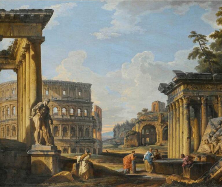 Capriccio romano con il colosseo; Giovanni Paolo Pannini (1691 - 1765).